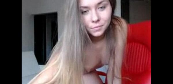  petite small tit blonde babe teases her small tits on webcam